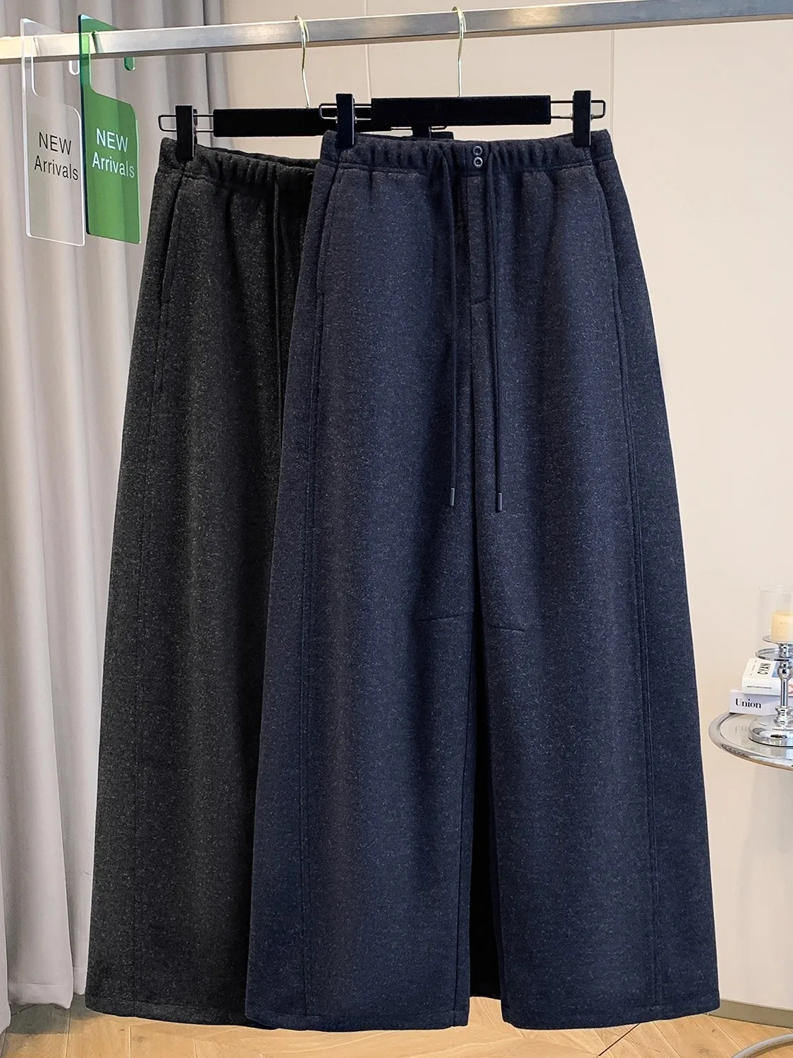 

Ретро-шерстяные брюки для женщин: повседневные, свободные, широкие, с эффектом похудения, осенне-зимние, больших размеров, модные, с высокой талией