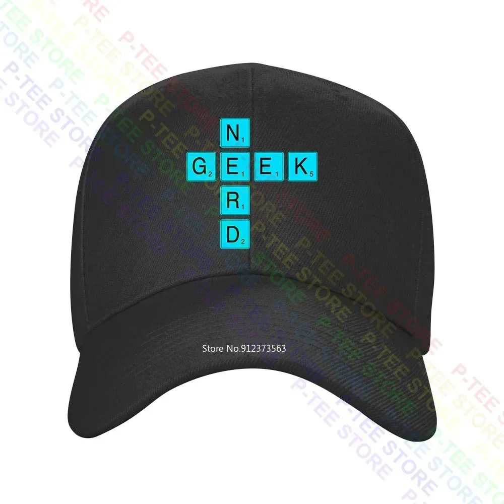 Geek Nerd Funny Board Game Scrabble Retro Nerd Crossword College Humor Truck Driver Caps Baseball Cap