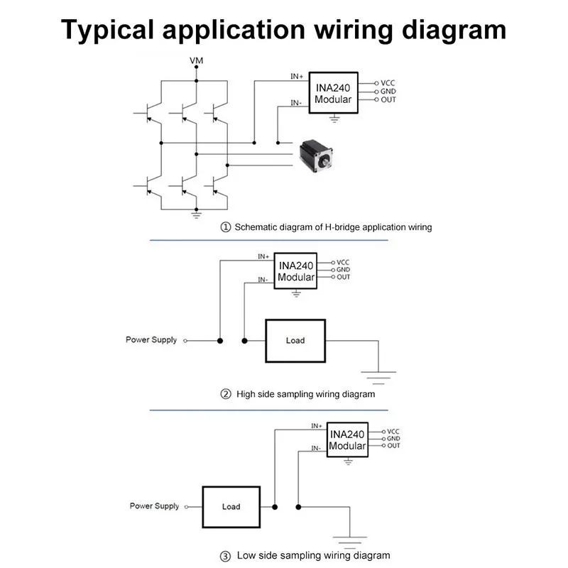 DC 3,0 V-5,0 V INA240 Modul INA240A1/A2/A3/A4 Hochpräziser Stromerkennungsverstärker für die Zweikanalüberwachung – Detail 2