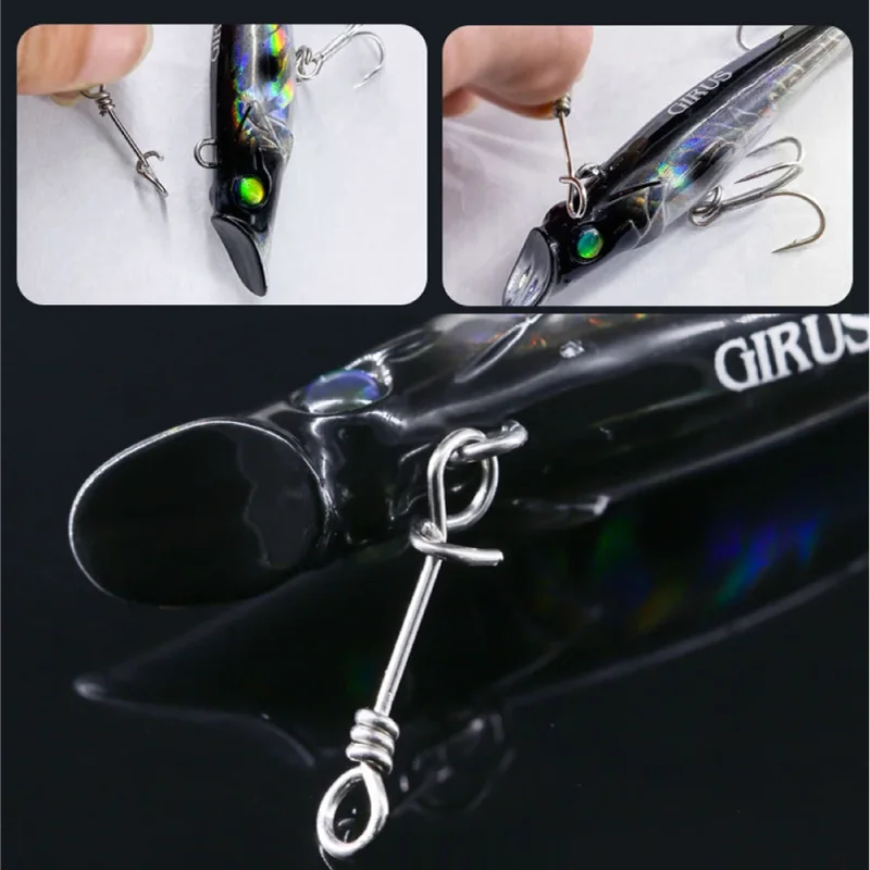 30/60 Stück Angelclips, Schnellverschluss-Verbinder für Angelköder, Schnellwechsel-Clips für Salzwasser-Angeln, Edelstahl-Angelzubehör – Detail 4
