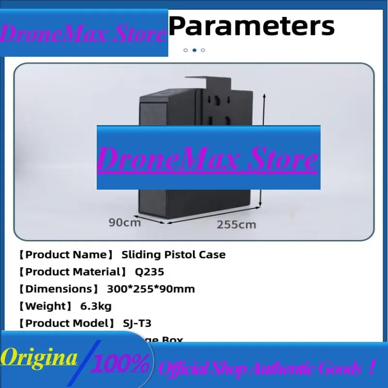 DroMaBiometric Fingerprint Key Code 3-in-1 Wall Mounted Pistol Safes Box Pull-out Fingerprint Key Code Safe Gun Box Mute