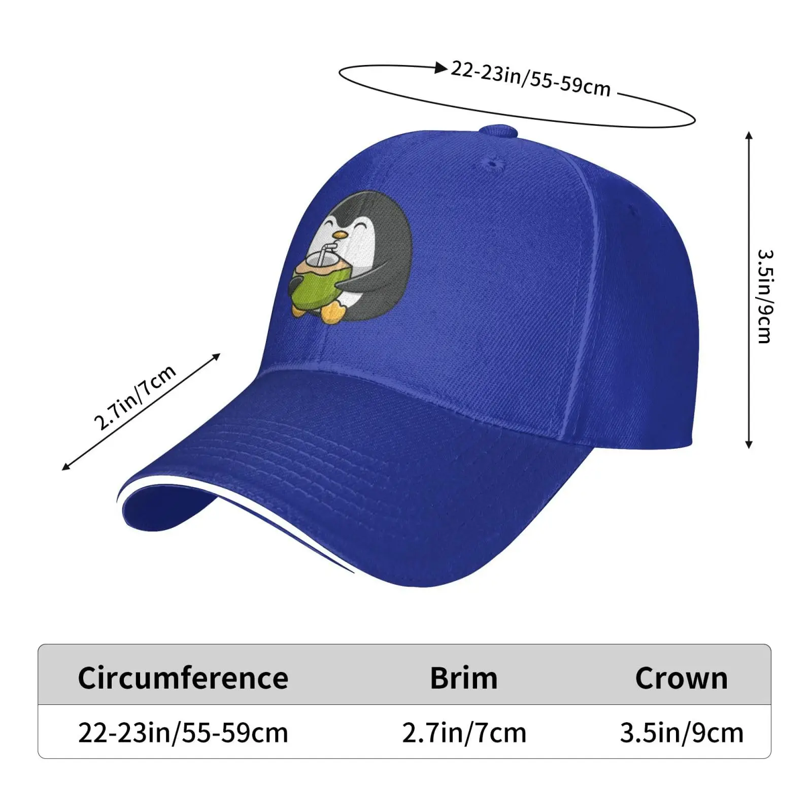 Cute Penguins Drink Coconut Water Baseball Cap Women Men Hats Adjustable Truckers Sun Hat Golf Caps