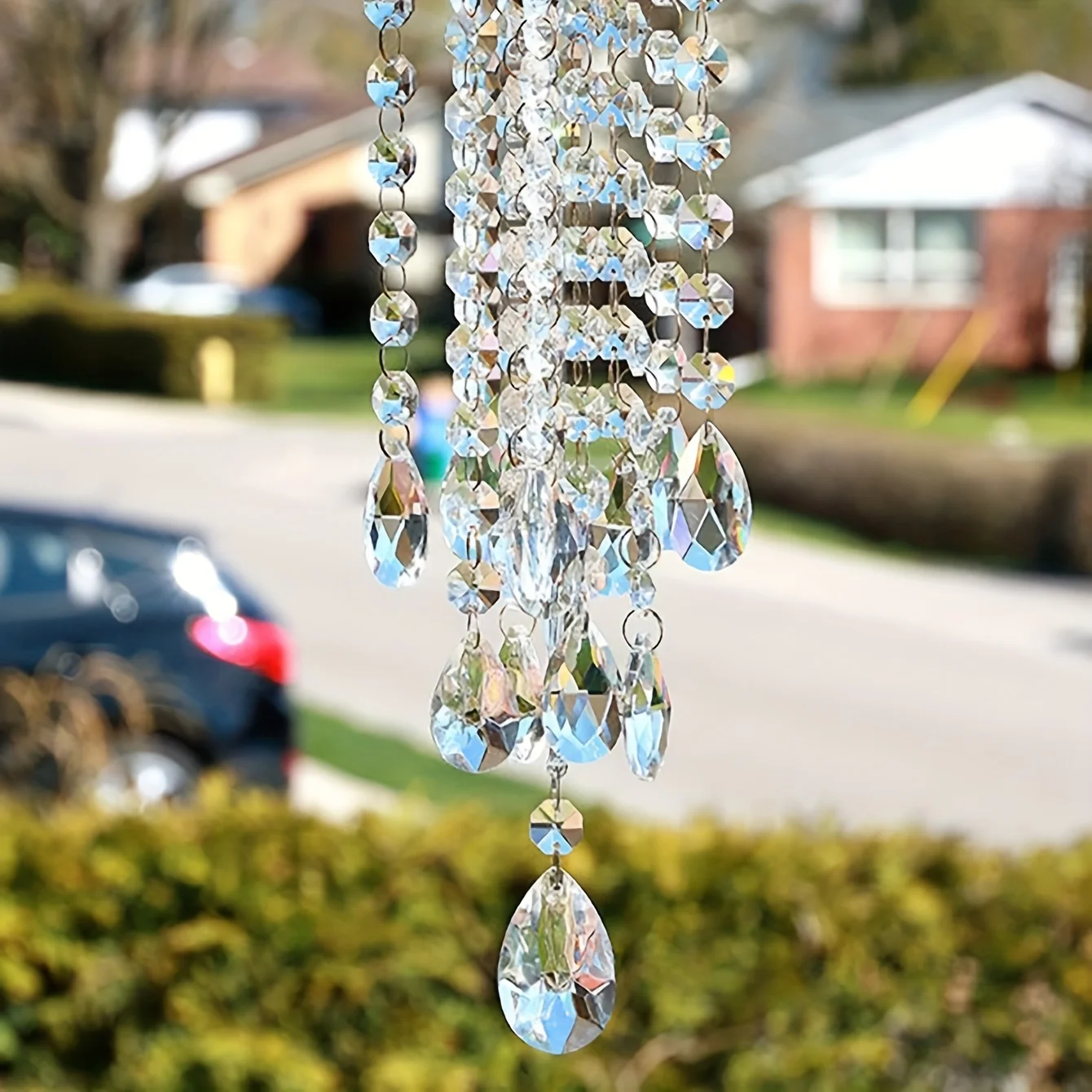 60 Strings of 17.5CM Acrylic Teardrop Crystal Pendant Transparent Garland Curtain Chandelier Pendant Wedding Party Decoration