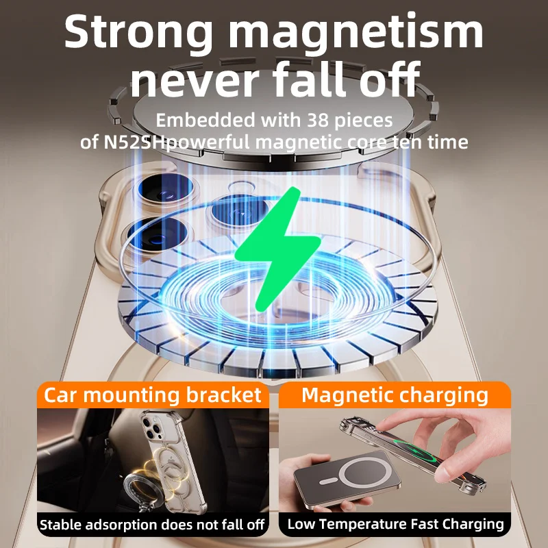 iPhone 16 Pro 15 14 Pro Max 무선 충전 알루미늄 합금 충격 방지 뒷면 커버 범퍼 용 금속 Magsafe 프레임 전화 케이스
