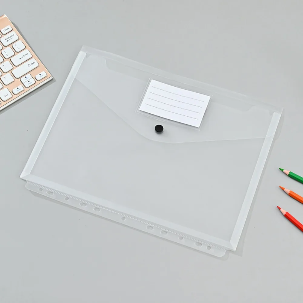 

6 pcs Perfect PP Binder Folders A4 11 Holes Binder Pocket Snap Closure Clear Label Loose-Leaf Home Office