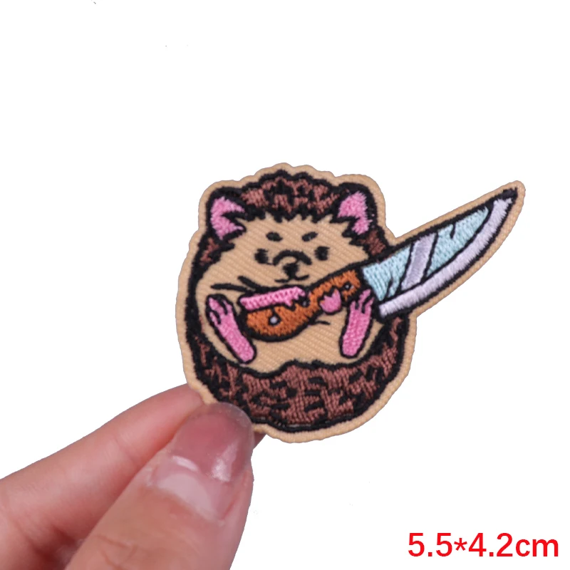 Naszywka z haftem kota Cartoon Animal Patch Iron On Patches For Clothing Thermoadhesive Patches On Clothes Funny Cat Sticker Badge