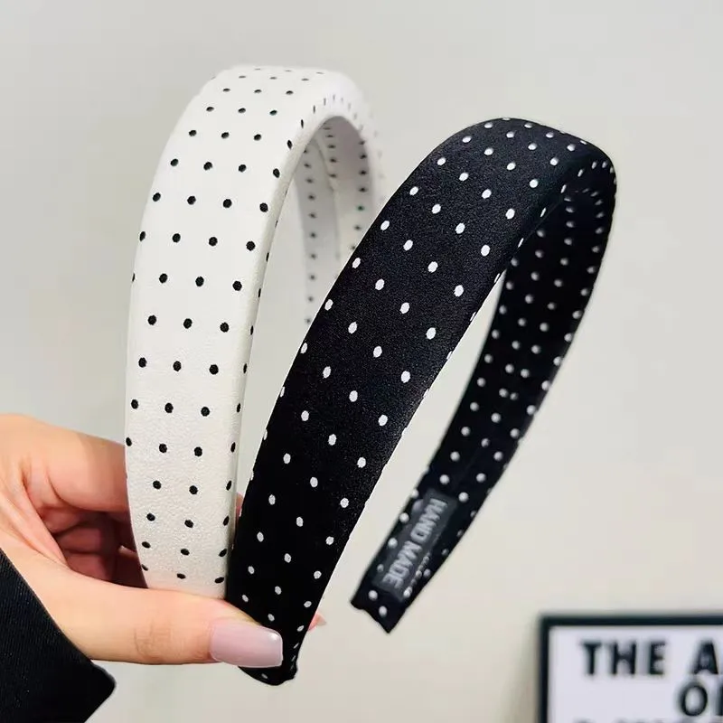 1/4 Stück Einfaches Schwarz-Weißes Gepunktetes Breites Haarband für Frauen, Elegantes Haarband für den Alltag, Modisches Haarband für Mädchen zum Gesichtwaschen – Detail 10