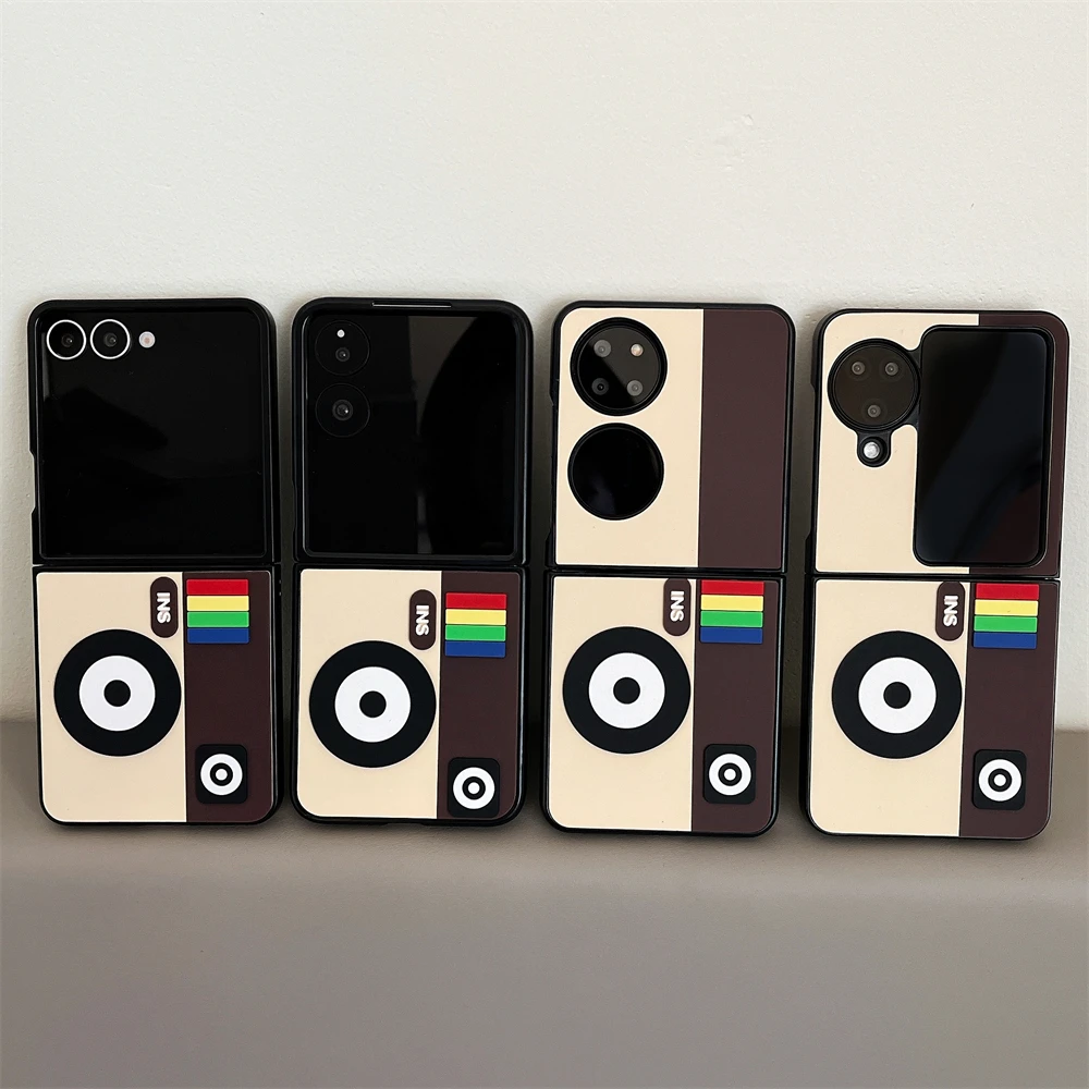 INS كاميرا أضعاف جراب هاتف لموتورولا موتو razr 50 60 الترا 50 الترا 60Pro كاميرا مجسمة قابلة للطي الوجه ثلاثية الأبعاد نموذج غطاء #2