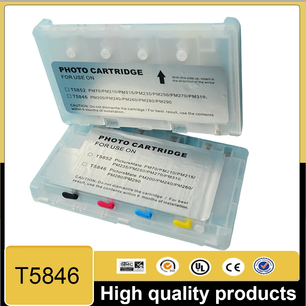 Vilaxh T5846 Refill Ink Cartridge Compatible for Epson PM200 PM240 PM260 PM280 PM290 PM225 PM300 Printer with One Time Chip