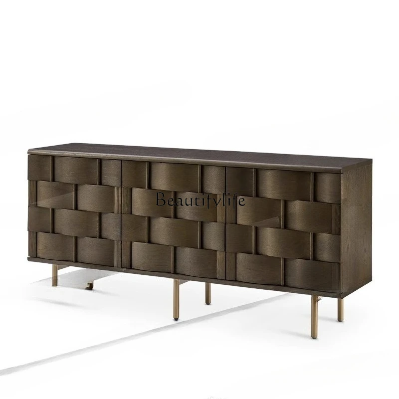 

Nordic retro side cabinet light luxury medieval entrance designer locker