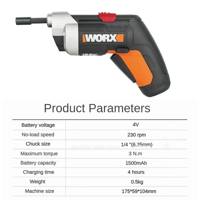 Worx WX252.2ไขควงไฟฟ้าขนาดเล็ก4V, ชุดไขควงไฟฟ้าไร้สายอัจฉริยะปรับขนาดได้ชุดขับสกรูชาร์จไฟ USB เครื่องมือเจาะ