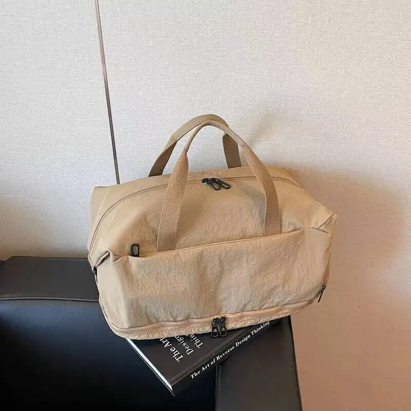 

Gym Women Canvas Weekender Overnight Luggage Casual Trendy Travel Tote Bag Large Capacity Crossbody Handbag Simple Waterproof