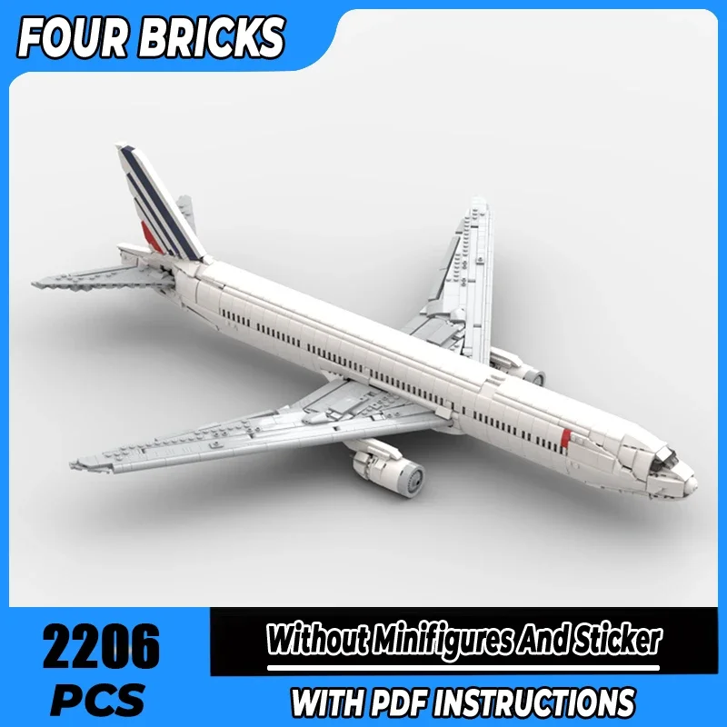 

Moc Building Blocks Air France 777-300er Technology Modular Bricks Model Gifts Christmas Toys DIY Sets Assembly