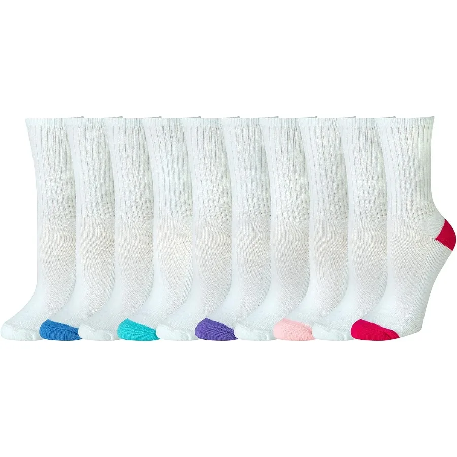 

Women's Cotton Crew Socks Lightly Cushioned for Everyday Comfort Ideal for Casual Wear Work and Travel 10 Pairs Soft and Breath