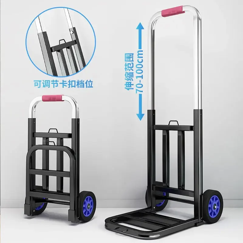 Small Pull Cart Folding Household Shopping Trolley Light Portable Shopping Trolley Luggage Handling Pull Trailer