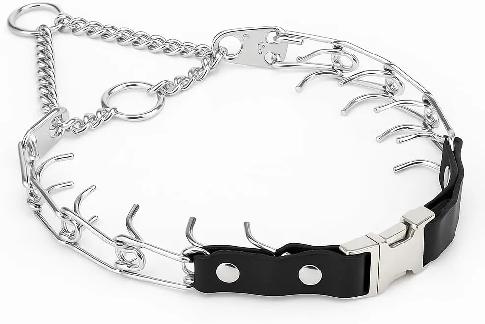 

2.25mm Prong Dog Training Collar Adjustable Quick Release for Small Medium Dogs 13-19 Inch Neck