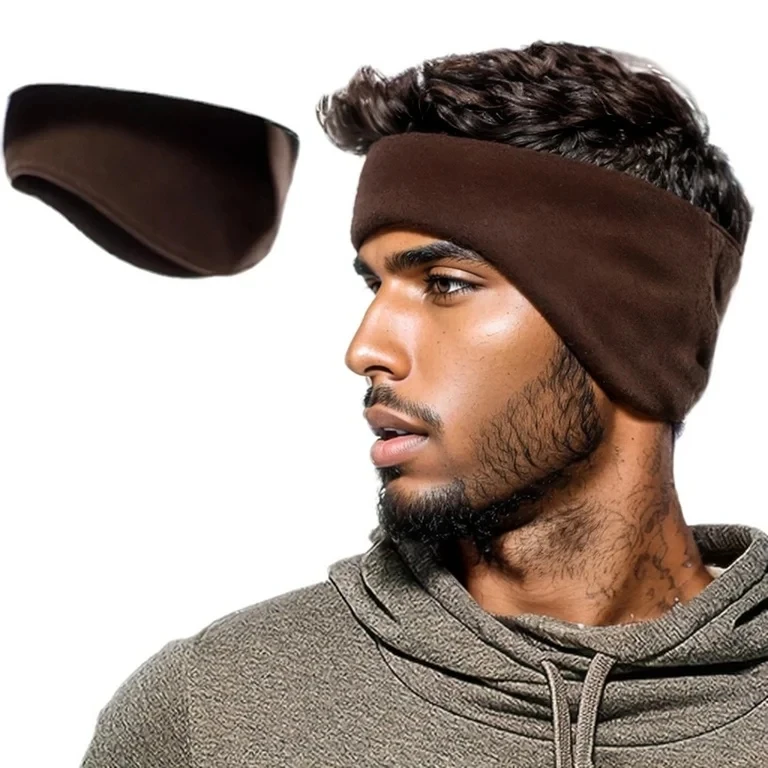 

Autumn and winter warm double-layer ear protection headband, outdoor running sports headband, men's and women's cycling windproo