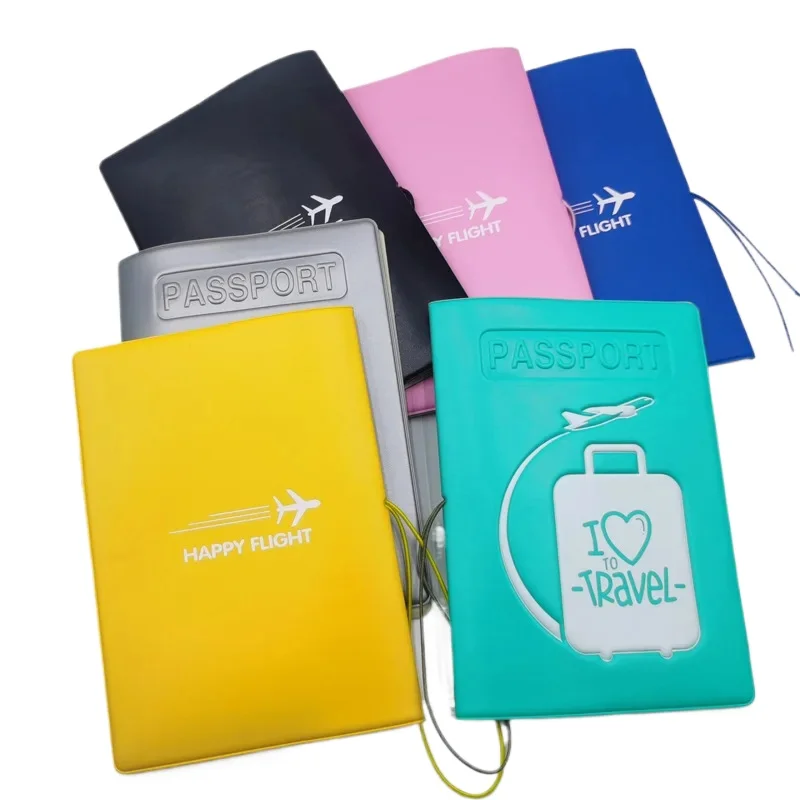 Porta pasaporte para equipaje de moda, funda protectora para pasaporte con patrón I LOVE TRAVEL, funda protectora para viaje mundial, 1 ud.