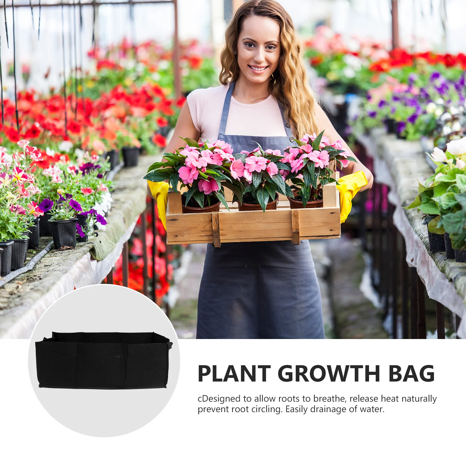 

6pcs Planting Bag 10 Gallon Square Fabric Pots For Vegetables Herbs Flowers Reusable Growth Bag Garden