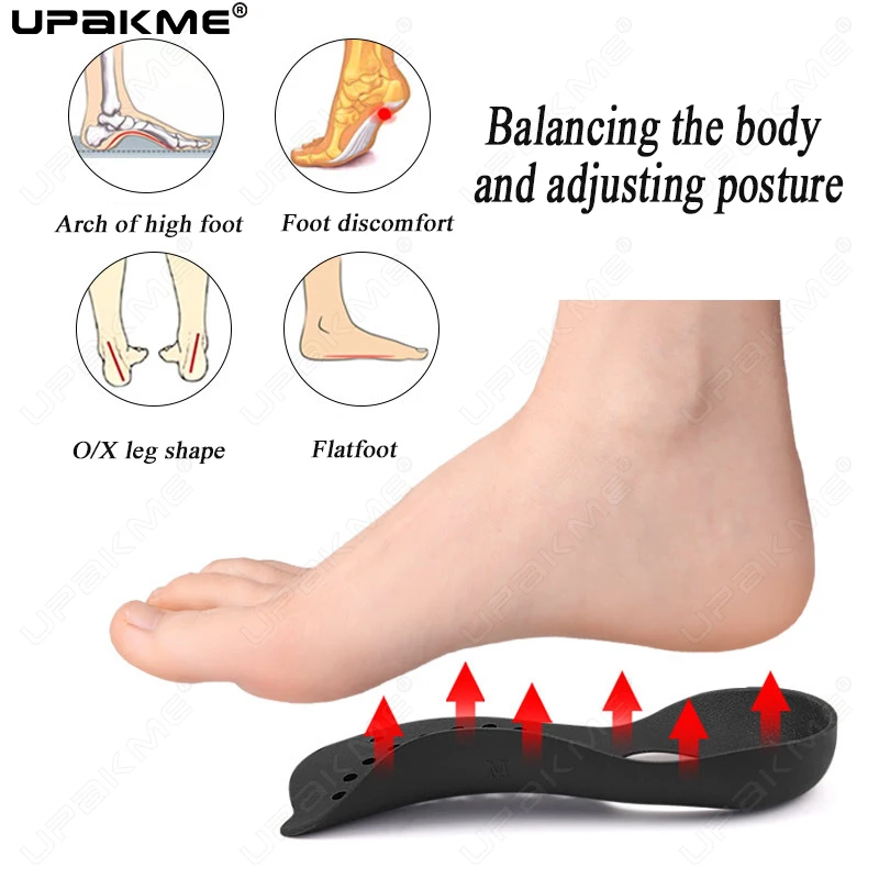 UPAKME Orthopedic Flat Feet Correction XO-Legs Orthotic Inserts for Heel Foot Pain Arch Support Shoes Insoles Cushions Man Woman