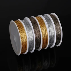 0.4mm 10M/roll Golden/Silvery Thread Macrame Cord Rope For Bracelet Necklace Braided String DIY Tassels Beading Jewelry Making
