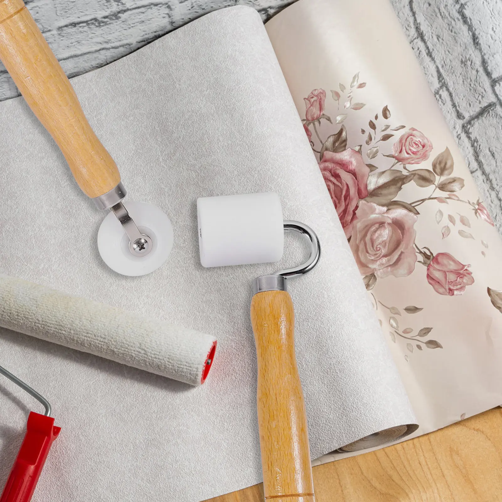 

Набор из 2-х роликов для швов, инструмент для отделки стен, прочный пластик, эргономичный дизайн, для соединения обоев и нетканых материалов, DIY