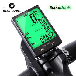 WEST BIKING MTB bicicletta da strada Computer Wireless Outdoor impermeabile cronometro per bici contachilometri retroilluminazione a LED tachimetro da ciclismo