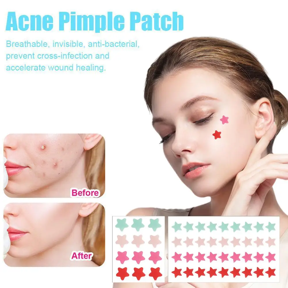 Mini Star Heart Patch Adesivos, Remoção de Acne Invisível, Ponto De Espinha, Corretivo De Acne Rosto, Ferramenta De Cuidados De Beleza, Ski J5X0