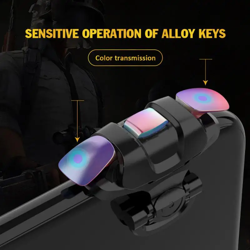 عصا تحكم للهاتف المعدني الملون عالي الجودة قابلة للتعديل لوحدة تحكم مطلق النار PUBG Mobile Gaming Trigger L1R1