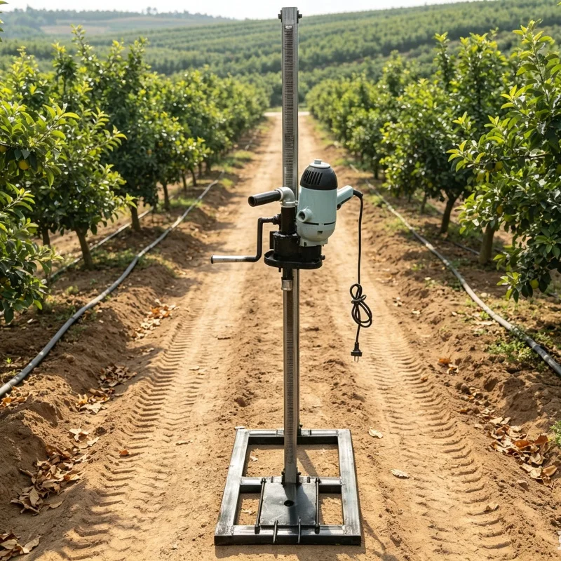 Customized Stand‑mounted Small Drilling Rig, Household Shallow Water Well Drilling Equipment for Orchard Water Intake
