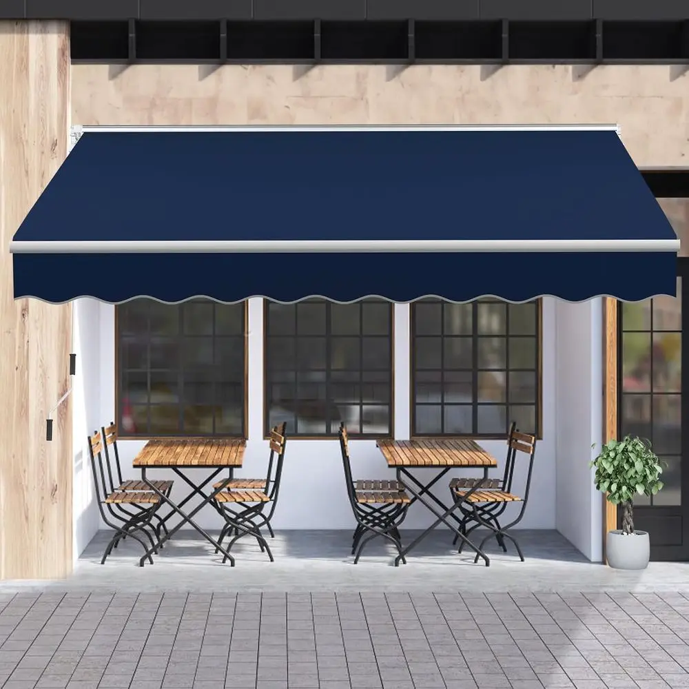 

13.1'x 8.2' Retractable Awning Cover or Sunshade Shelter, Outdoor Patio with Manual Crank Handle/Water-Resistant 280g/m² Polyest