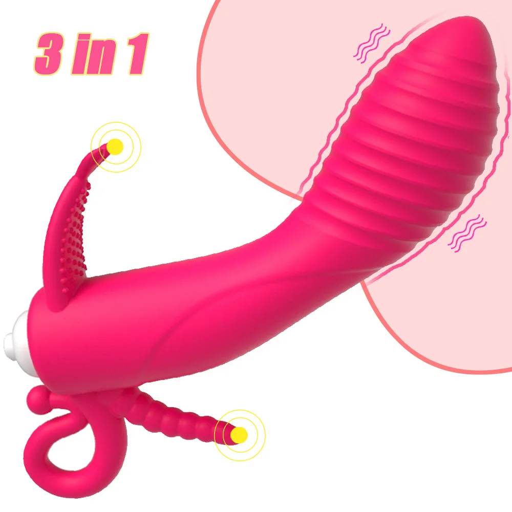 3 In 1 Dildo Vibrator Women Powerful G Spot Vibrators Anal Vagina Clitoris Stimulator Female Masturbator Sex Toys Adult Sexshop