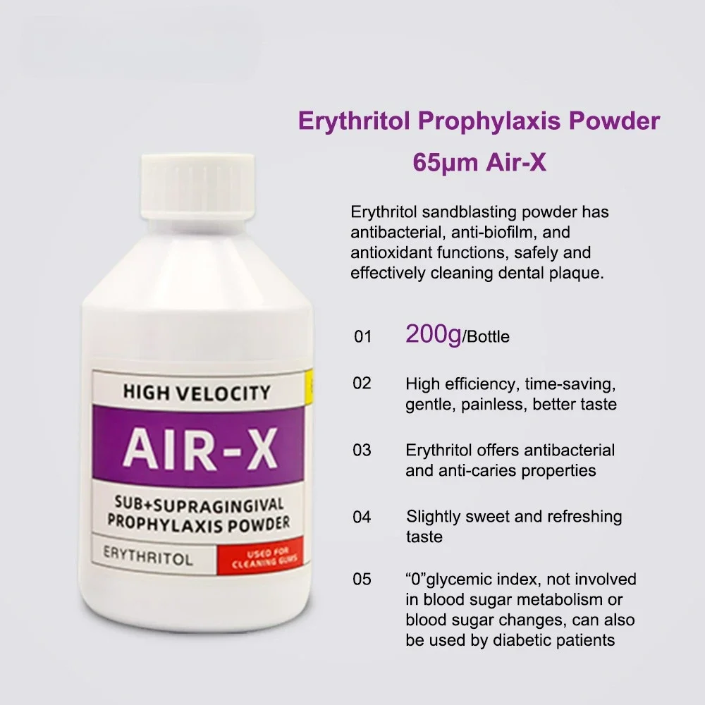 XYSZ Dental 65um 25um Sub+Supragingival Prophylaxis Sodium-Bicarbonate Glycine/Erythritol Teeth Cleaning Sandblasting Powder