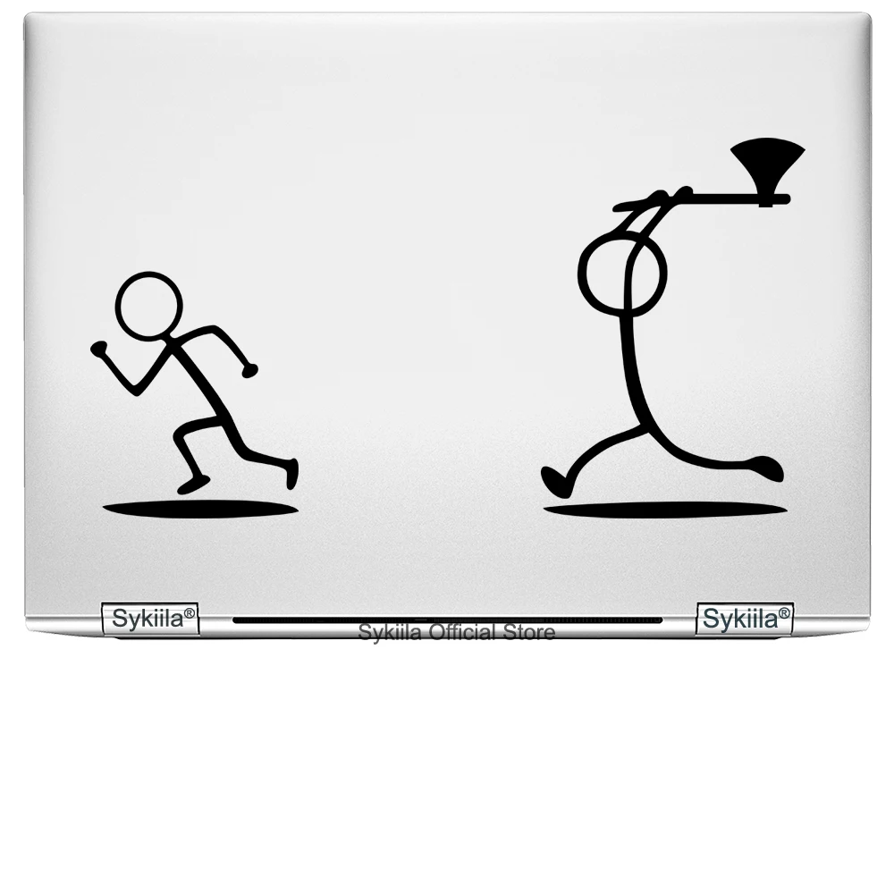 Vinyl Sticker for Macbook Air 13 11 12 Pro 13 14 15 16 Decal Laptop Stickman Guy Run Notebook Skin Stick Figure Drawing Cutout