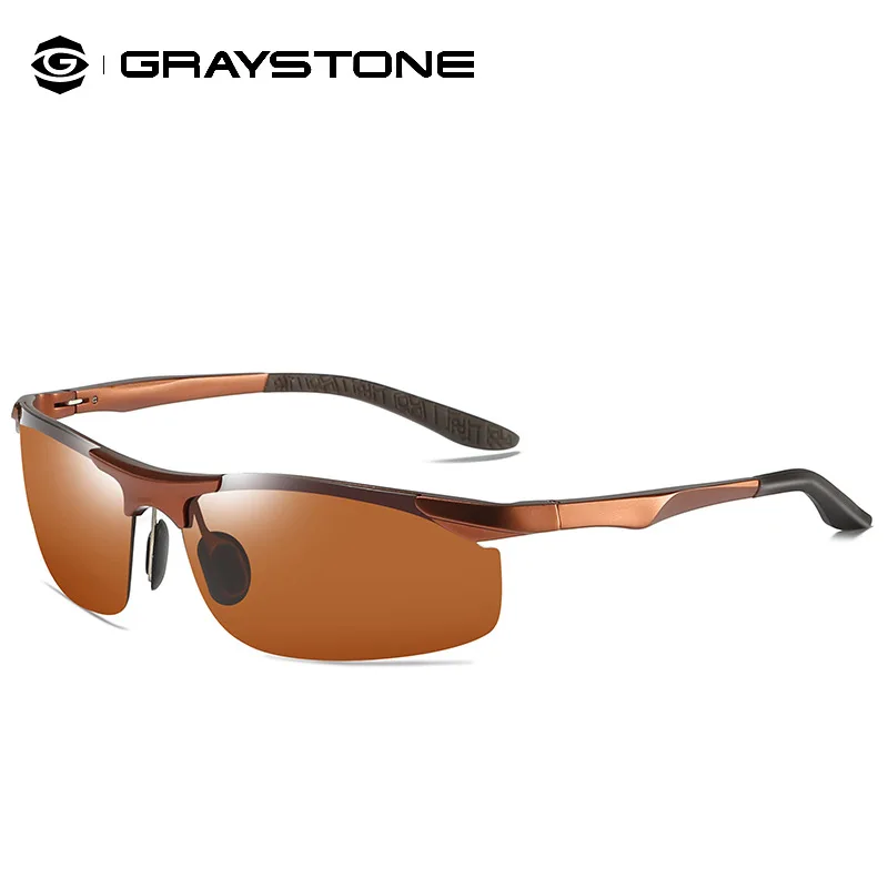 Factory Direct Sales Exclusive-Border Men's Half Frame Al-Mg Polarized Glasses8179Day and Night Dual-Use Driving S