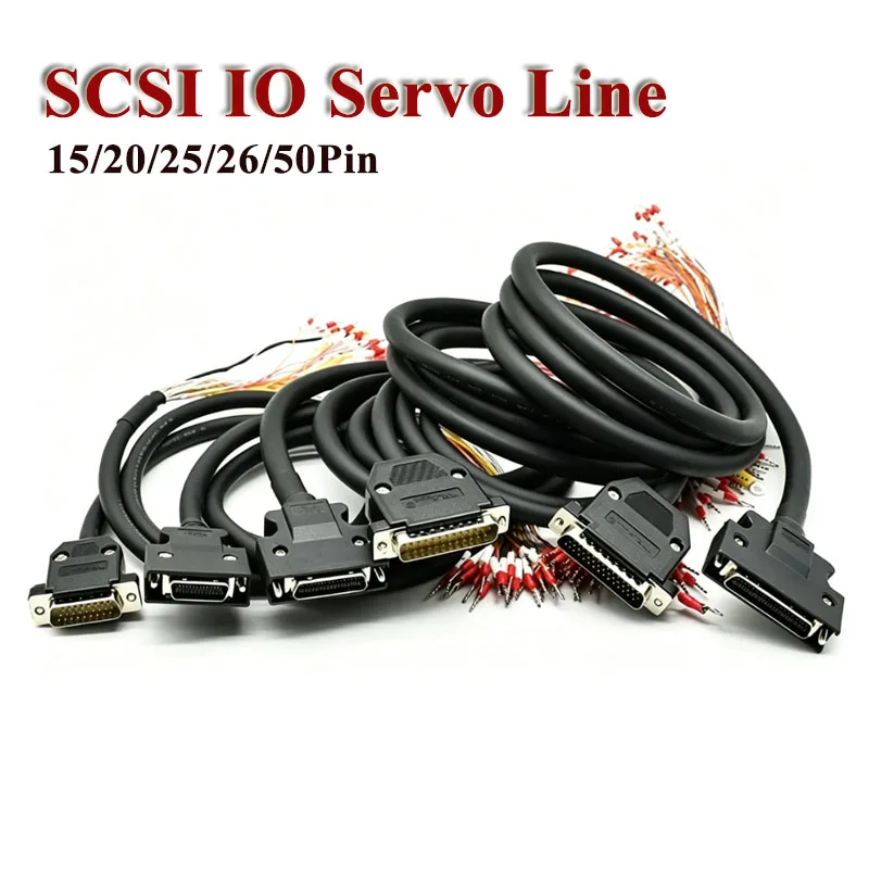 SCSI IO Servo Wire DB15 20 25 26 DB44 DB50 Pin Connection Terminal Line CN1 Control Cable for Panasonic Mitsubishi Yaskawa Delta