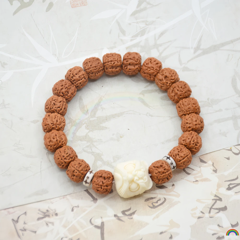 Natural Diamond Bodhi Seed Awakening Lion Bracelet, Original Seed Buddha Bead Bracelet, Rwbuy Brand Design