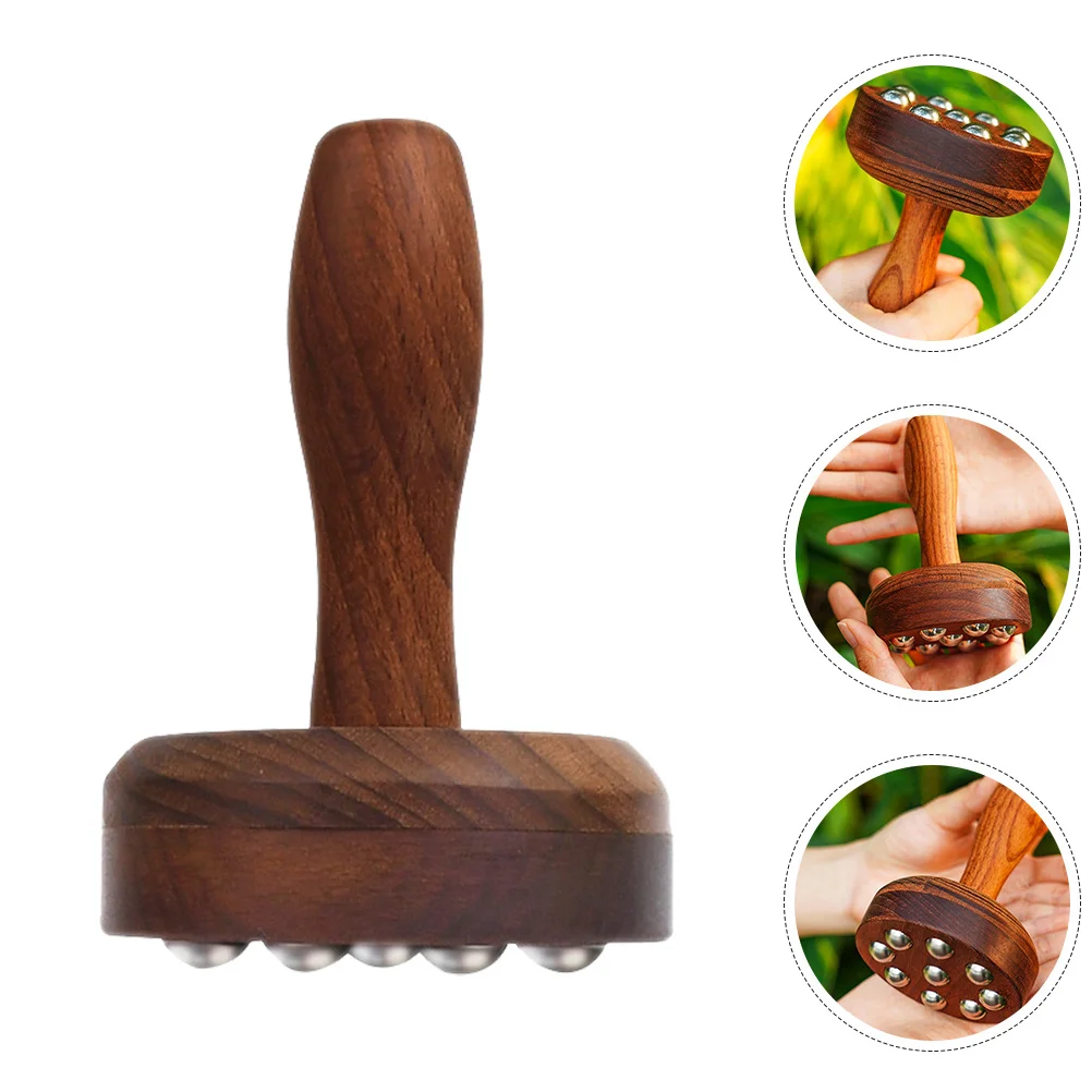 

Съемный деревянный массажный ролик с 9 шариками, портативная палочка для расслабления мышц для плеч, шеи, спины, бедер, облегчения боли, массажер, инструмент