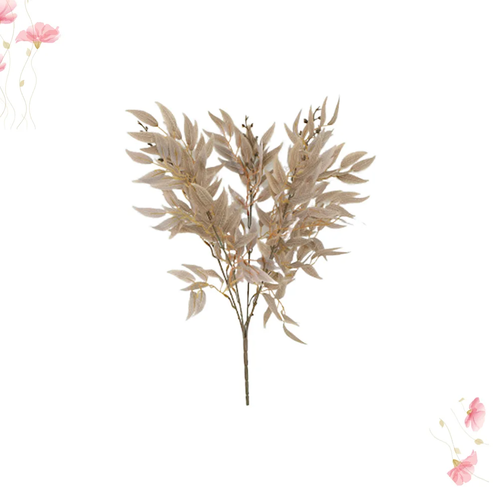 

1pc Willow Wicker Artificial Flowers Bouquet Simulation Green Plants Home Garden Decor Balcony Party Decoration Light Coffee