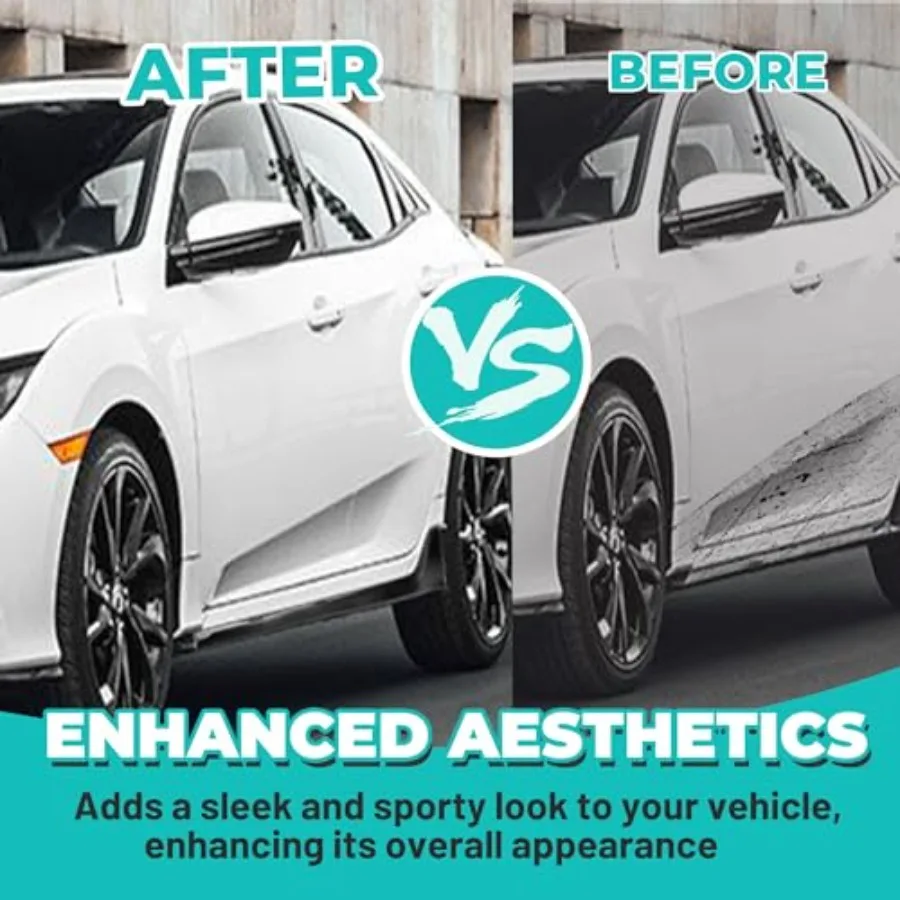 KUAFU Side Skirt Extension Replacement for 2016-2021 Honda Civic 4 Door Sedan Including Si Model Type-R Style Bottom Side Line