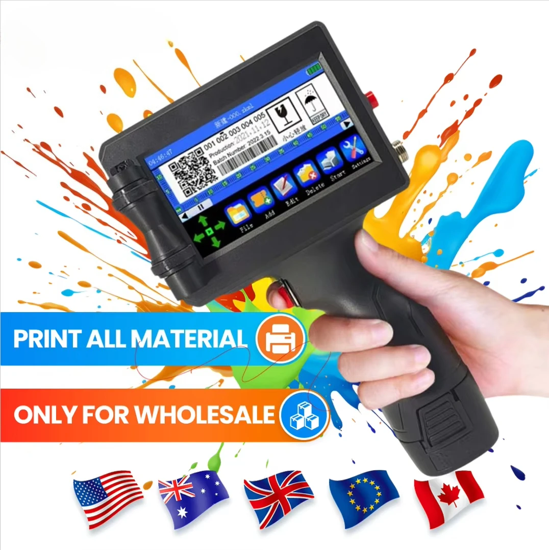 Заводской дешевый пистолет для печати логотипа, машина для кодирования даты, ручной струйный принтер, ручная струйная печатная машина для алюминиевых сумок