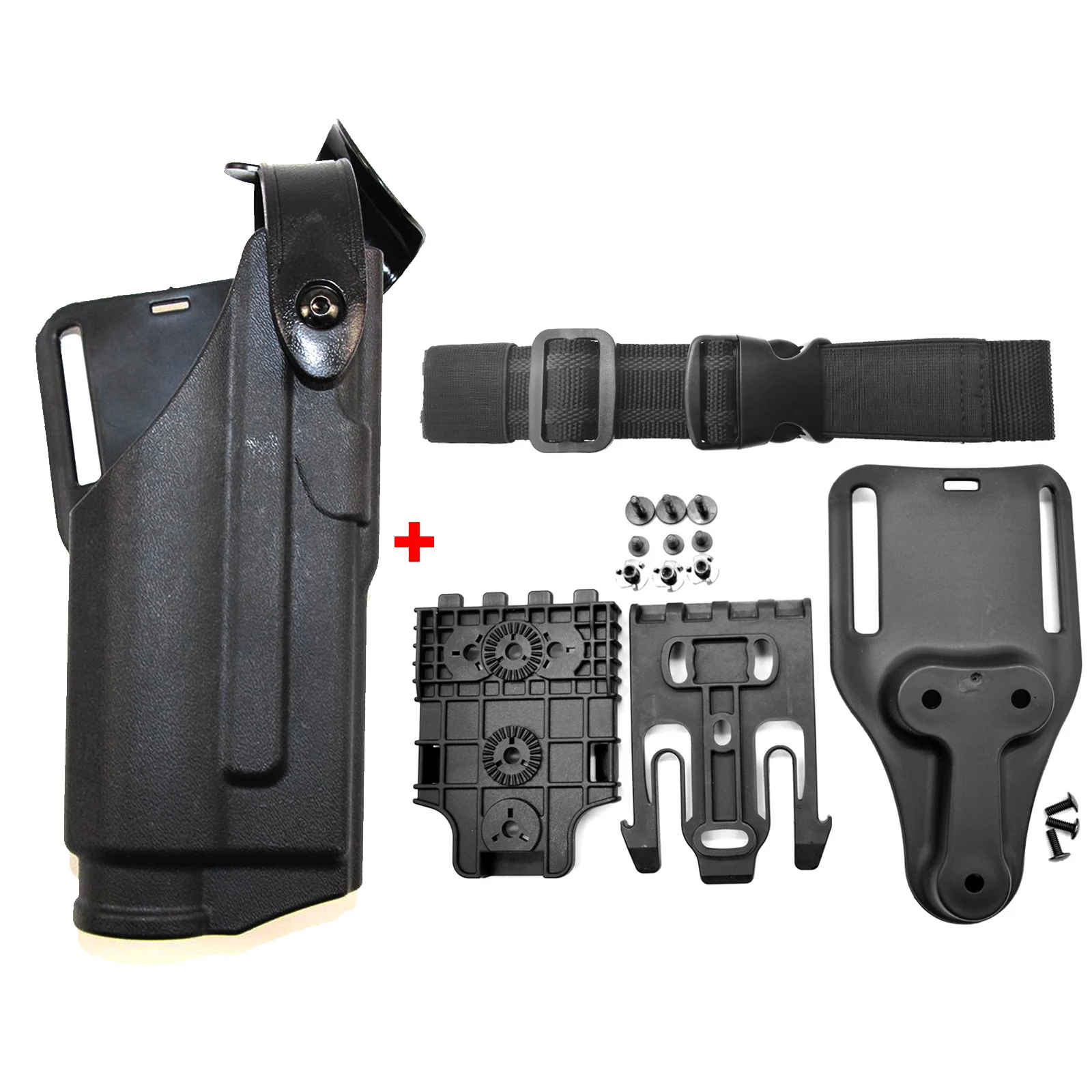 Pistolera táctica para Glock 17 19, funda de rodamiento de linterna de caza con Kit de sistema de bloqueo rápido QLS 19 22