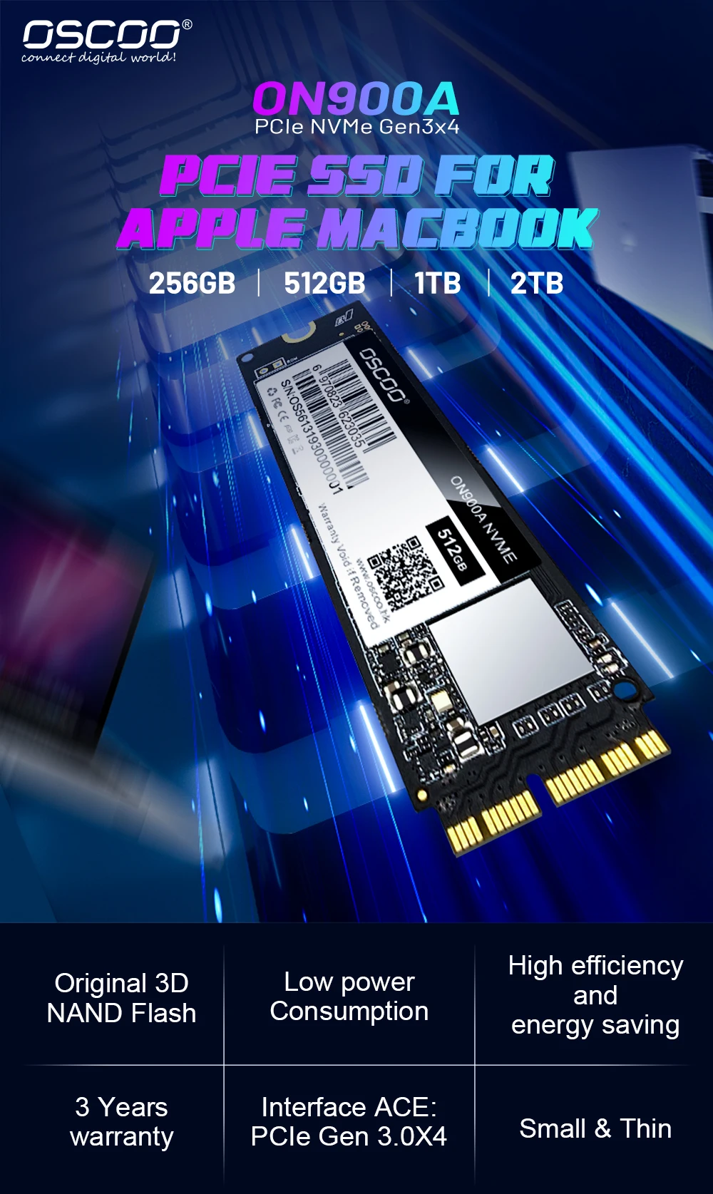 SSD para Macbook Air 2013 2015 2017 A1465 A1466 502 A1398 A1419