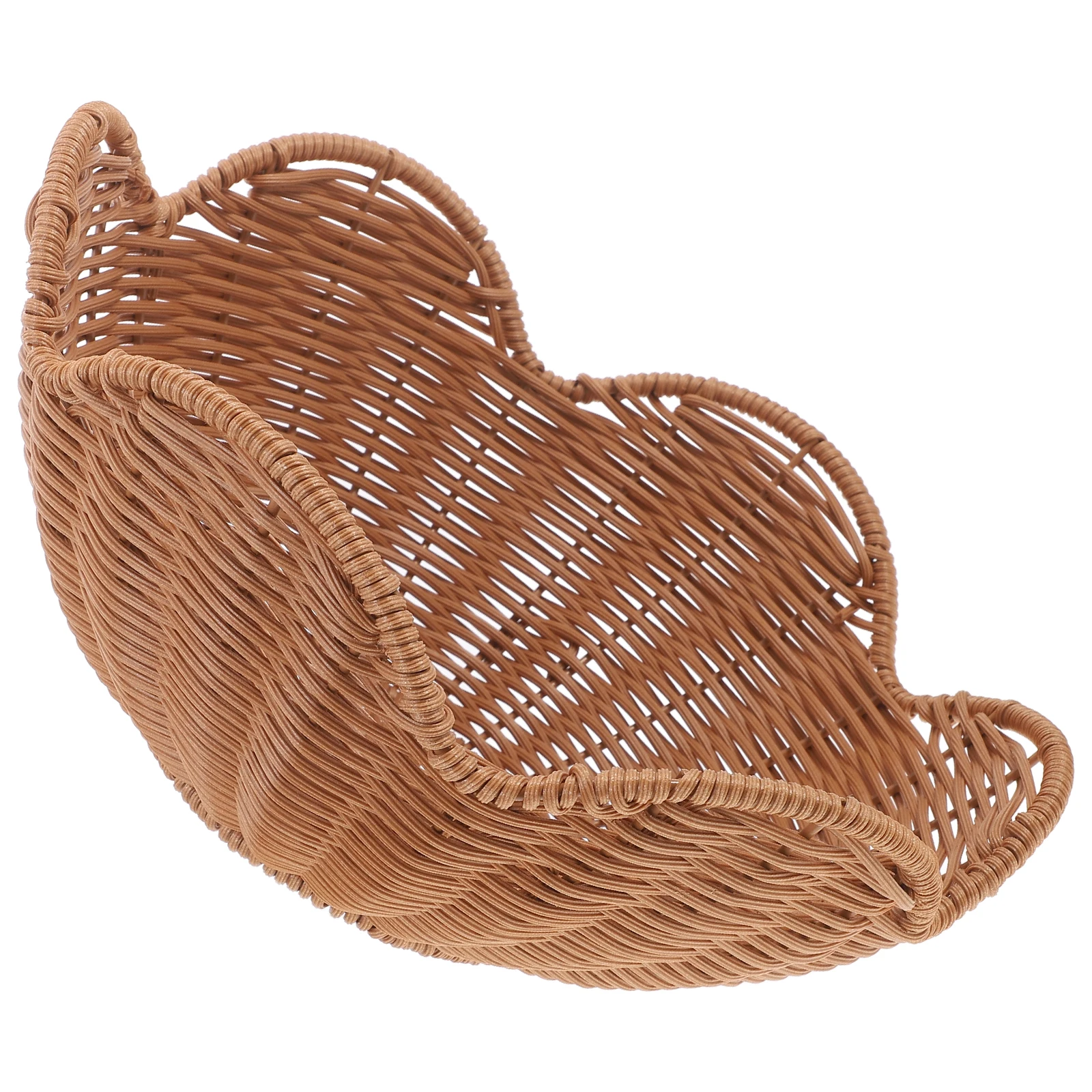 

Creative Fruit Tray Storage Basket Imitation Rattan Woven Design Bread Container Kitchen Party Snack Organizer
