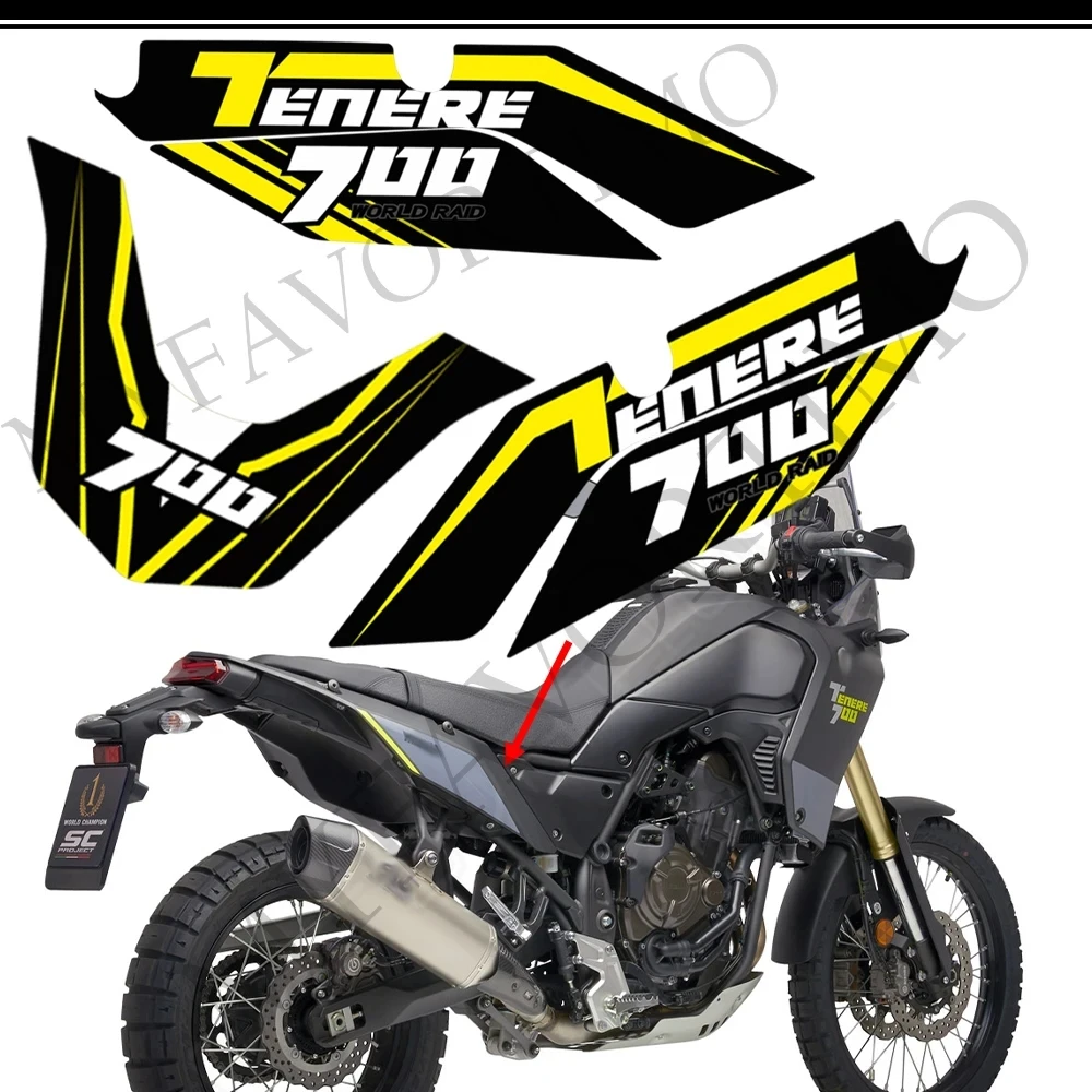 

Наклейки на бак для YAMAHA Tenere T700 XTZ 700 T7, протектор багажника, мотоцикла, топливный комплект 2019 2020 2021