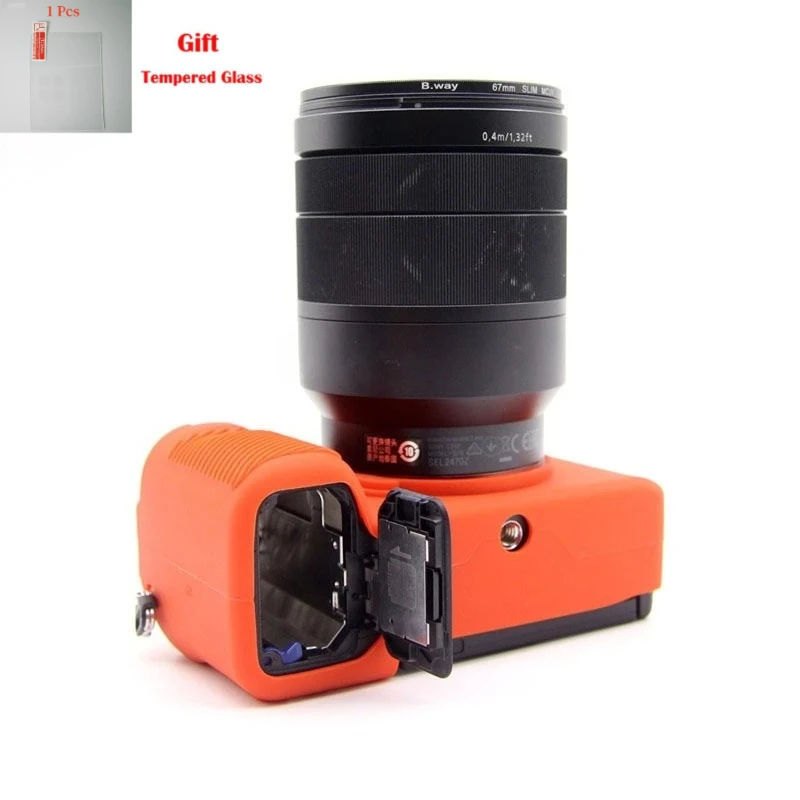 Anti-fall Scratch-resistant protective Soft case cover For Sony A7C Camera silicone case a7c Camera bag +1PCS Free Tempered Film
