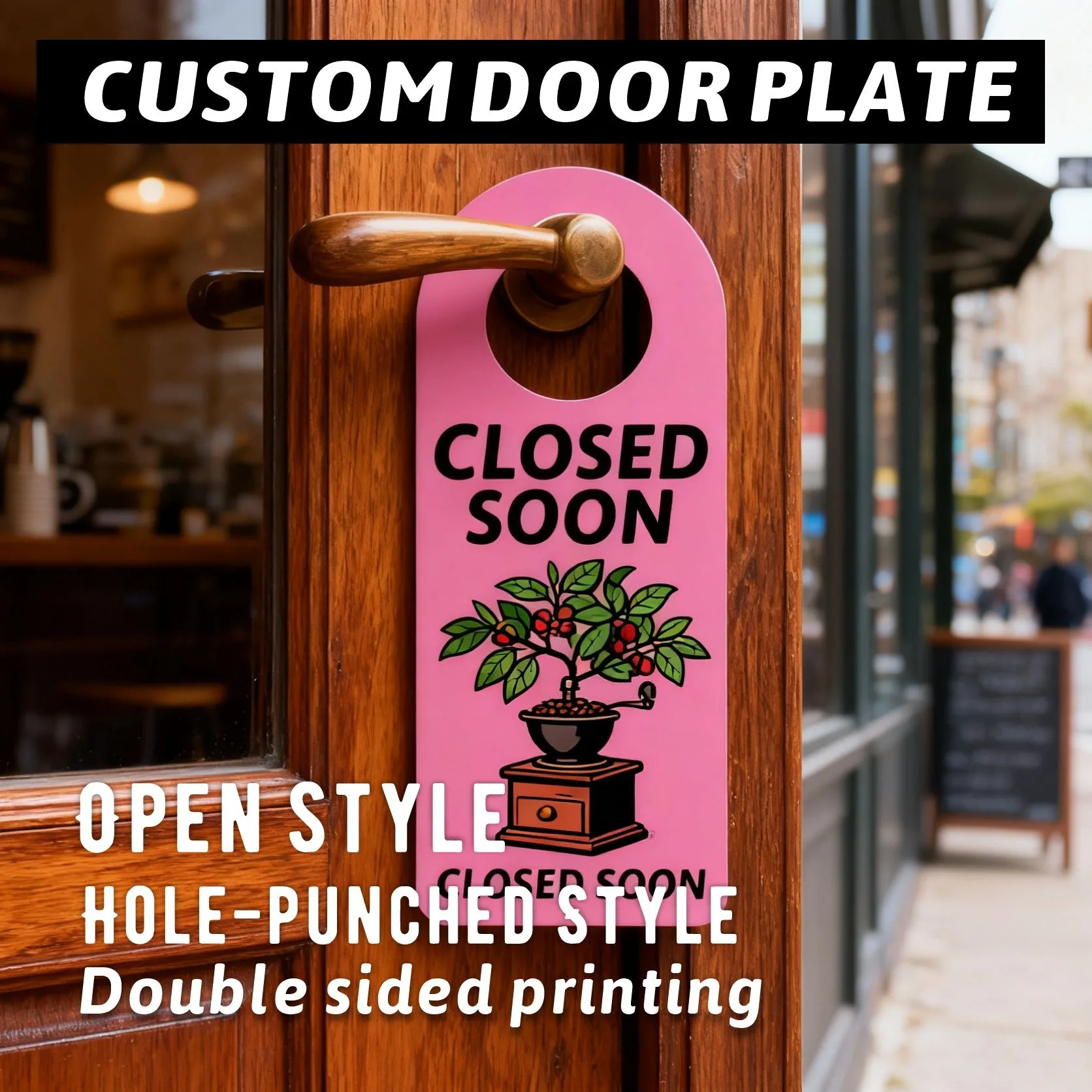 

20/50 Pcs Hook & Round Hole Door Hanger 9x21cm Custom Printable For Retail Store Promotion Event Flyers Advertising Promotion