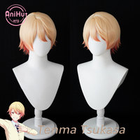 【AniHut】Tenma Tsukasa Blonde Orange Mix Cosplay Wig Project SEKAI COLORFUL STAGE! Straight Heat Resistant Synthetic Cosplay Hair