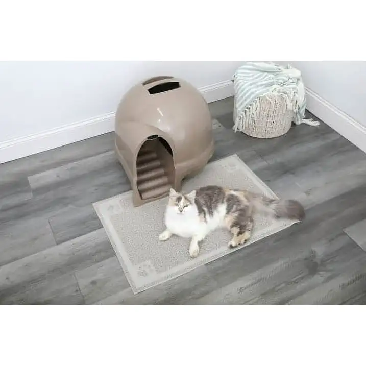 Booda Dome Clean Step Plastic Enclosed Cat Litter Box with Steps, 95 % Recycled, Titanium