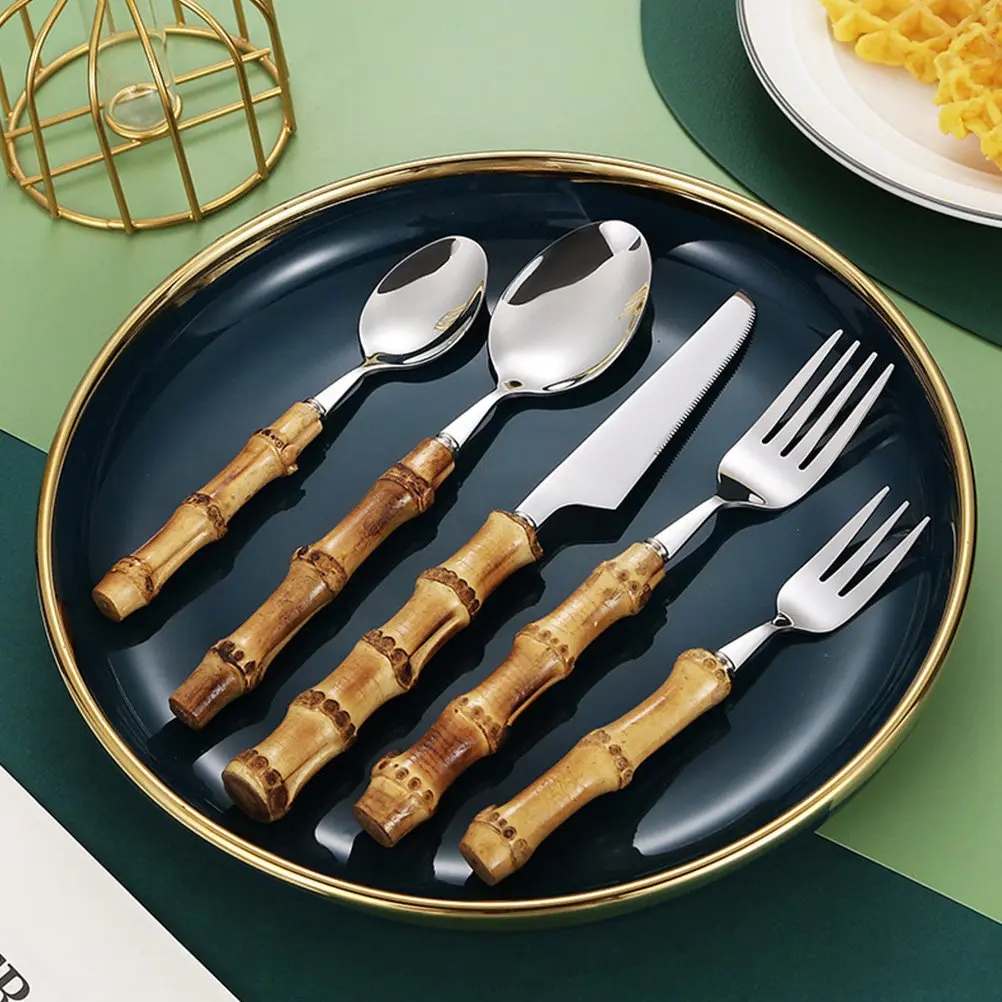 1Set Exquisite 304 Stainless Steel Tableware Set Smooth Edge Skin Friendly Elegant Light Design Grip Comfort Western Flatware view 6